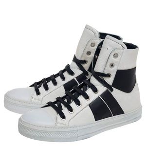 Amiri White/Black Leather Sunset High Top Sneakers Size 41